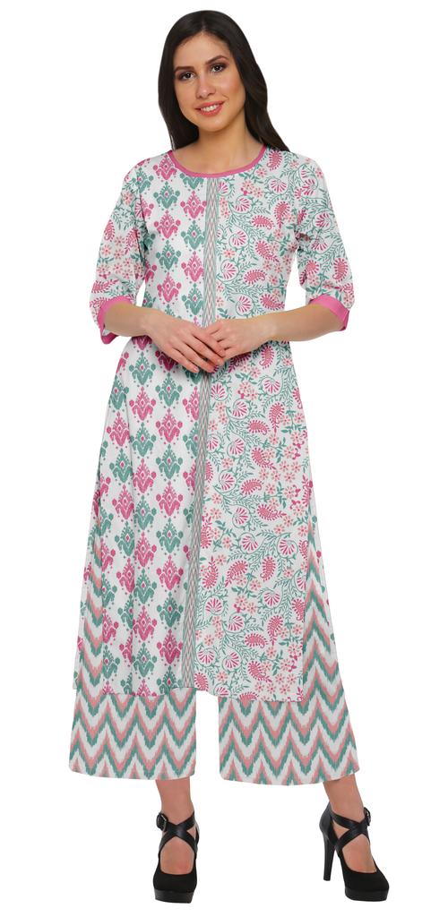 Moomaya Printed Indian Palazzo Set Viscose Santoon Women Ethnic Wear Plus