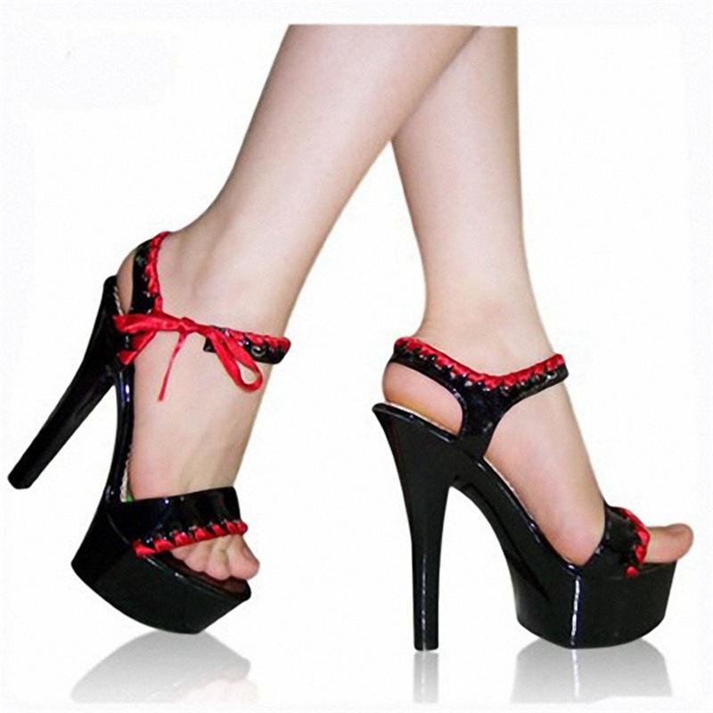 Модные милые туфли принцессы, босоножки на шнуровке с декоративным бантом, каблук 15 см, женская обувь