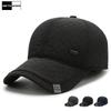 Solid Men's Winter Cap with Earflaps Keep Warm Cotton Baseball Cap Male Outdoor Velvet Thicken Fitted Cap Snapback Hat