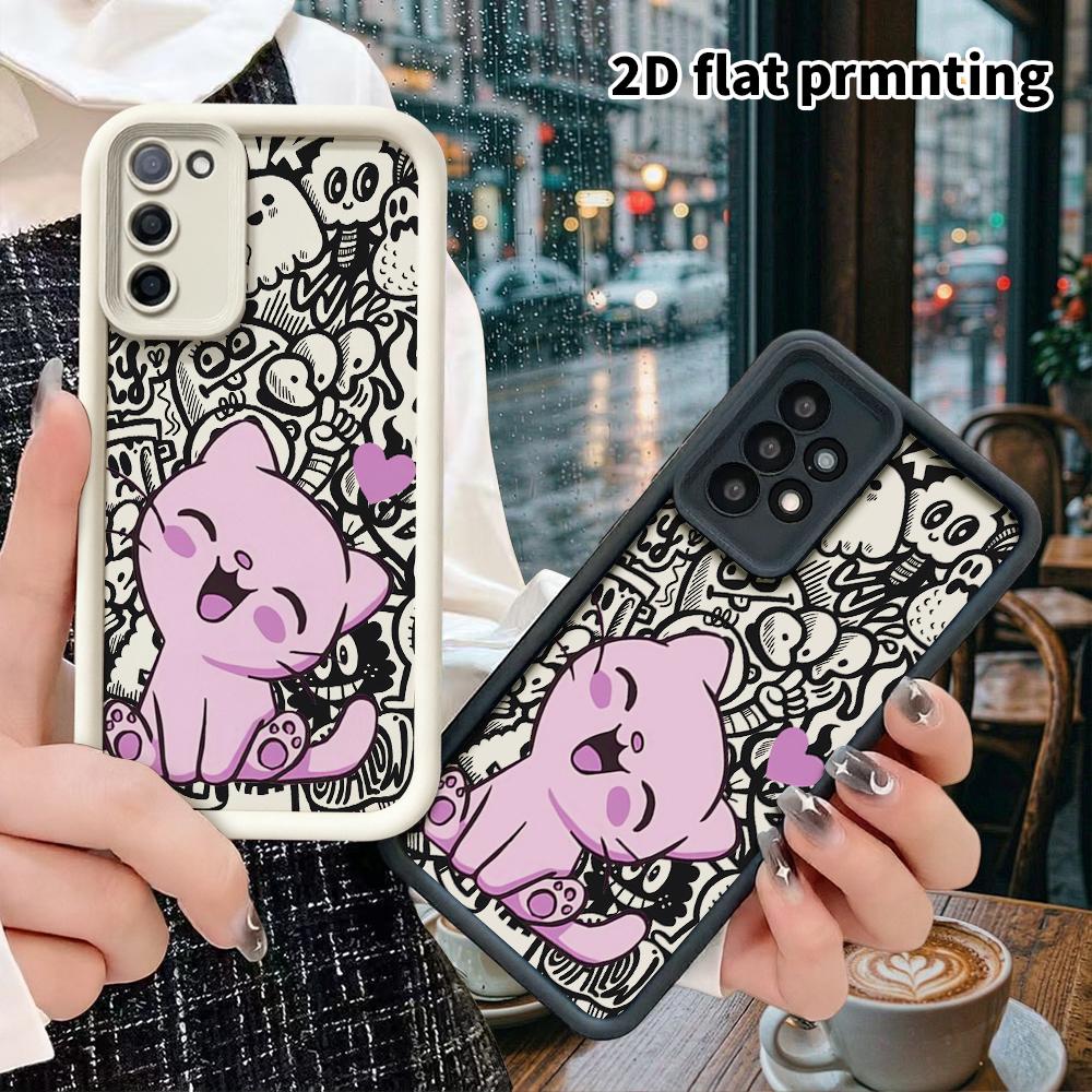 Чехол для телефона: 2D плотный защитный чехол для Samsung Galaxy A34 A35 M05 M06 S20 S22 S21 FE Plus 5G, светло-розовый Китти, Рождественский и Хэллоуинский подарок
