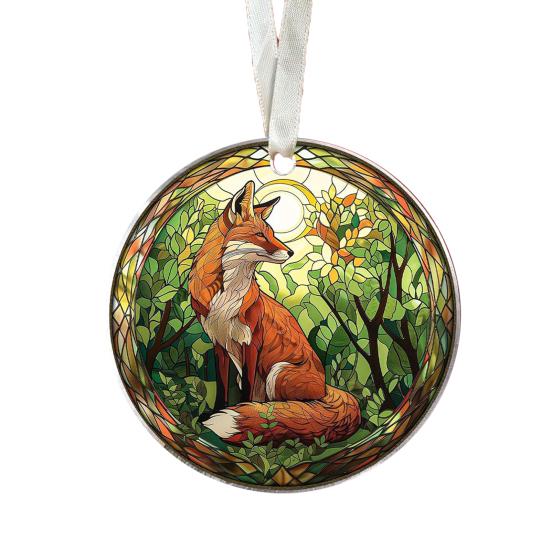 Animal Christmas Ornament 2D Flat Acrylic Ornament Cartoon Santa Hat Animal Hanging Decoration for Christmas Tree Mantel