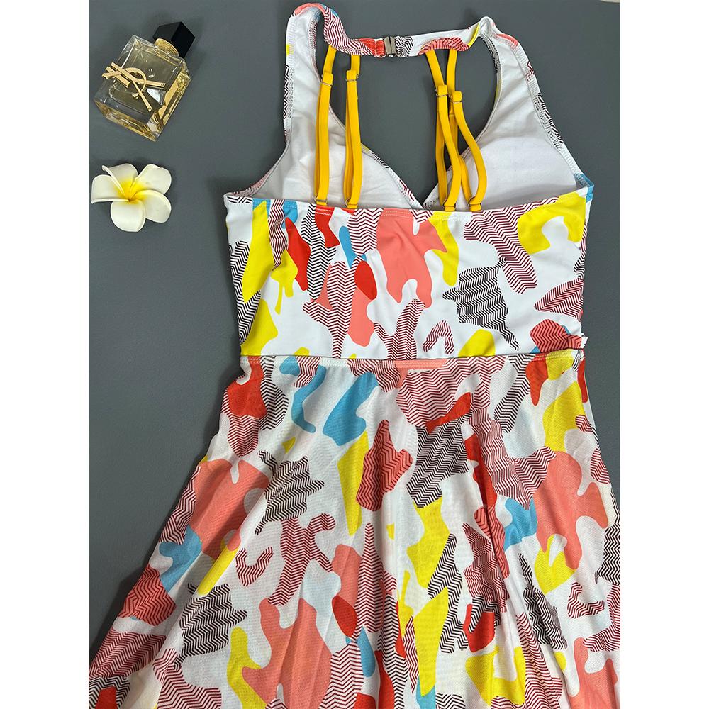 Женский сексуальный купальник большого размера с цветочным принтом, женский летний комплект из двух предметов, танкини, модный монокини, пляжная одежда, банный костюм