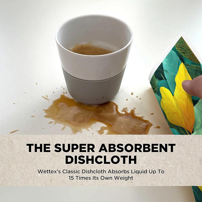 6 шт. Салфетки для мытья посуды шведские с принтом зеленых листьев, Экологичные кухонные тряпки, Впитывающие кухонные полотенца, Многоразовые моющиеся чистящие салфетки