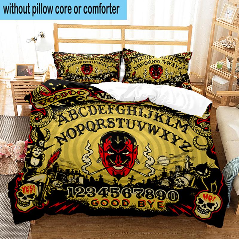 Ouija Board Spirit 3pcs Bedding,Including 1pc Duvet Cover And 2pcs Pillowcases Perfect for Christmas,Ideal for Bedroom, Dormitory