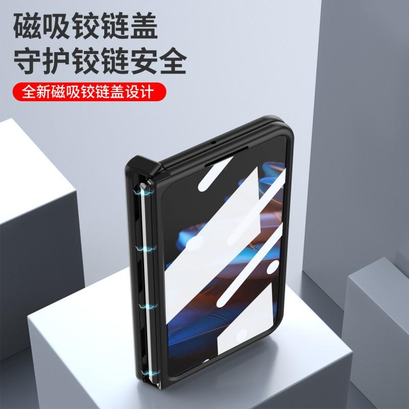 OPPO Find N2 Foldable Phone Case With Magnetic Snap Nappa Texture Full Coverage Shockproof Protection