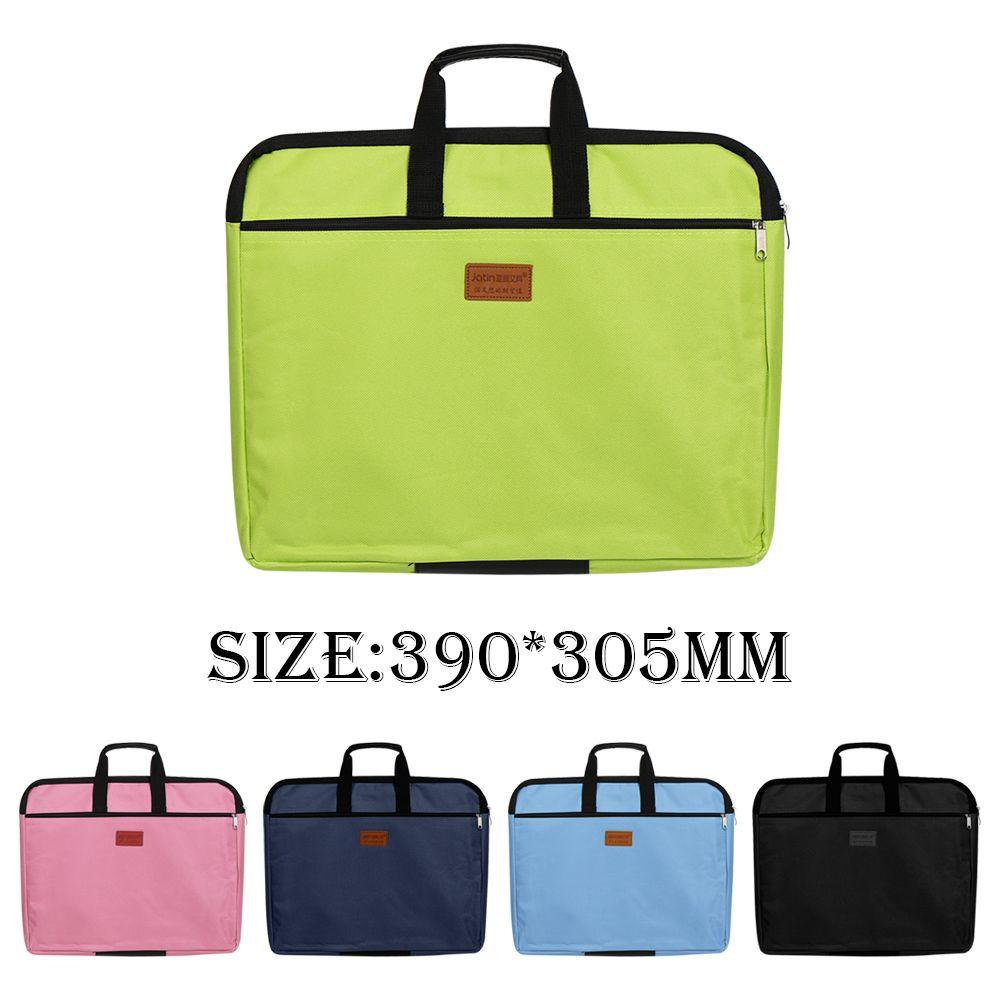 With Handle Canvas A4 Size Waterproof Big Capacity Files Bag File Folder Double Layers Handbag