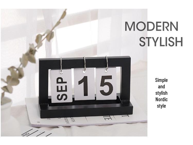 Wooden Flip Calendar - Creative ZAKKA Office and Home Desktop Ornament