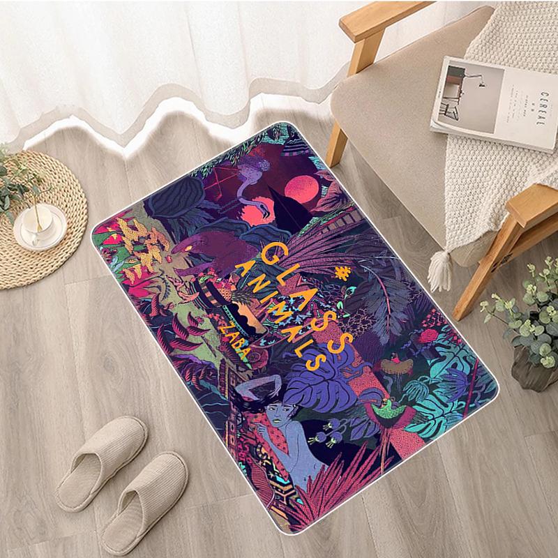 Дверной коврик, стеклянный коврик с животными Zaba, коврик для ванной комнаты, коврик для балкона, моющийся нескользящий кухонный коврик