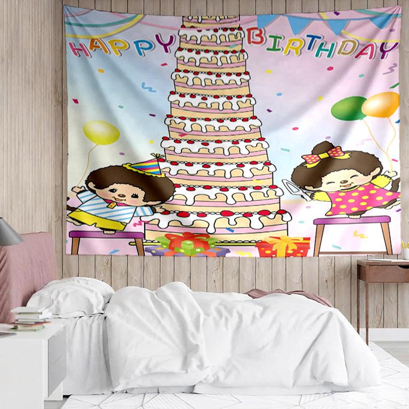 Monchhichi1 Tapestry for Bedroom Aesthetic Classroom Tapestries Wall Hanging for Living Room Dorm Office,Ideal Creative Gift