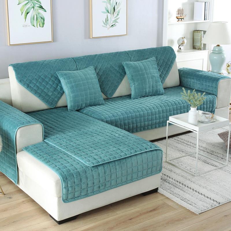 Горячая распродажа внешней торговли Утолщенная плюшевая фланелевая подушка для дивана Нескользящий простой современный чехол-полотенце для кожаного дивана Полный чехол Все включено