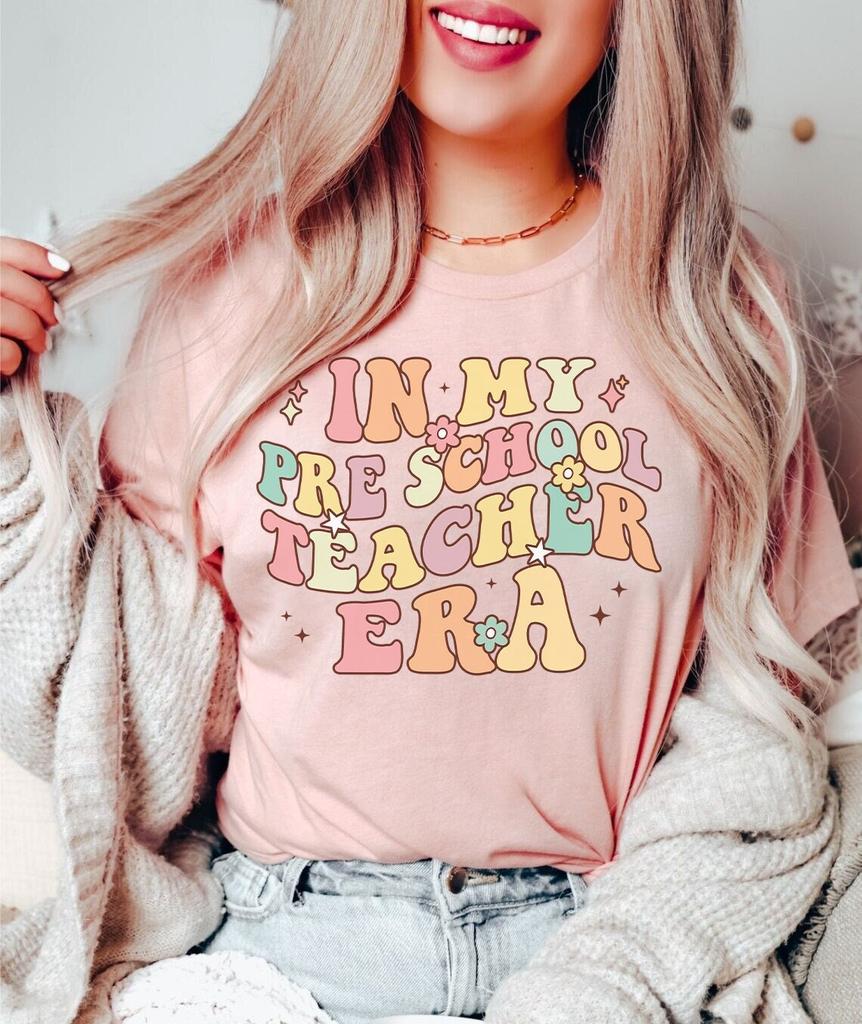 In My Preschool Teacher Era Shirt In My Teacher Era Shirt Hello Preschool Teacher Shirt Retro Back To School Shirt Plus Size Teacher Clothes
