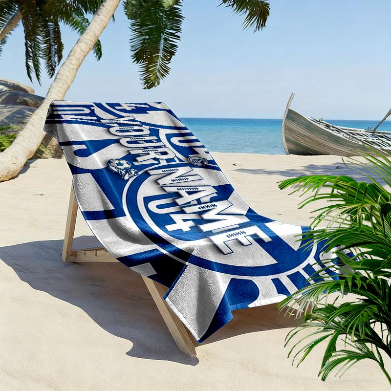 Custom Name,FC Schalke 04 Print Beach Towel, Large Soft Quick Dry Towel for Beach Camping Swimming