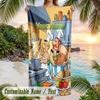 Asterix & Obelix Beach Towel, Personalized Custom Text, Quick Dry Soft Large Towel For Swimming Pool Travel