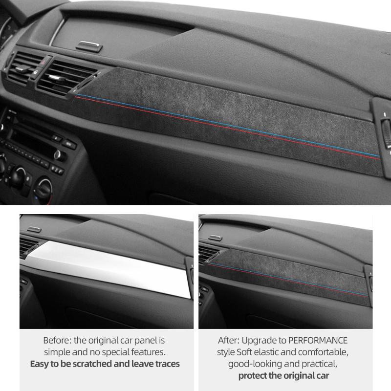 Для BMW X1 E84 2010-2014 Из Алькантары Панель Приборов Накладка Отделки Приборов Наклейка M Performance Аксессуары для Интерьера Автомобиля