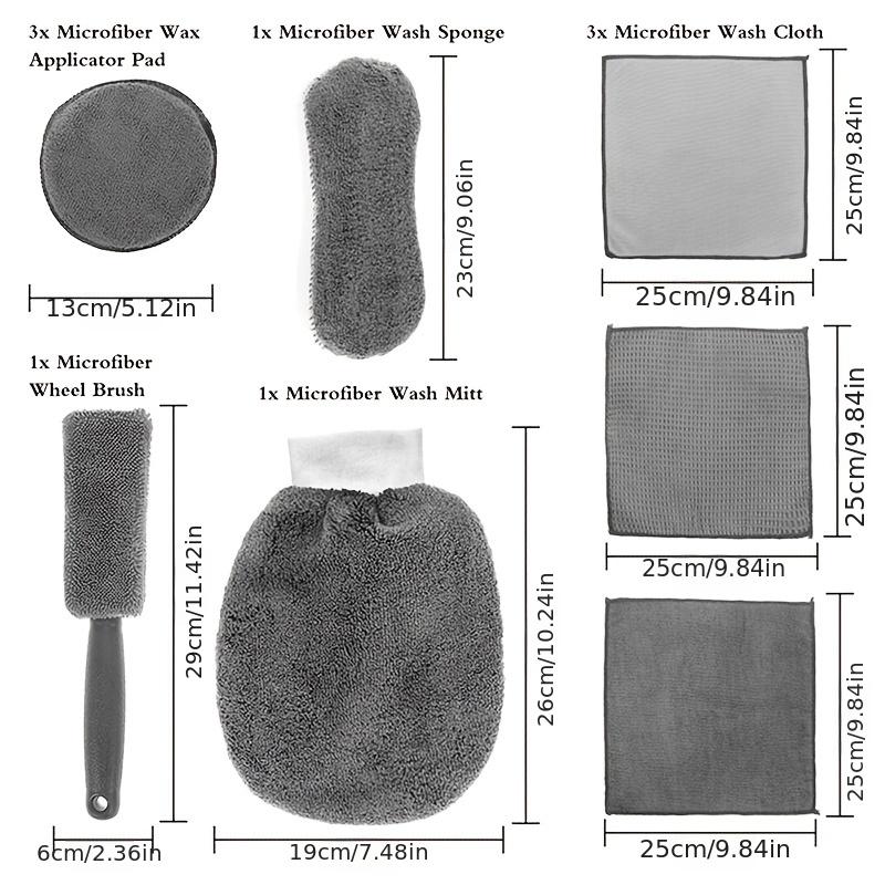 9 шт./компл. инструменты для автоматической чистки, полотенце из микрофибры, щетка для автомобильных шин, мягкая впитывающая перчатка, набор для мытья автомобиля и мотоцикла