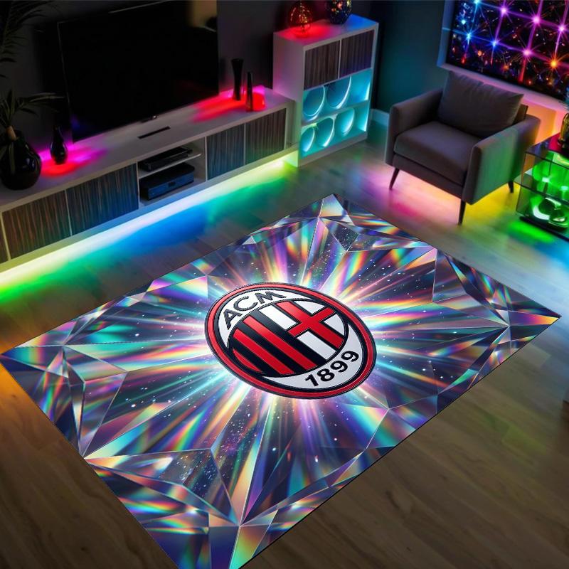 Дизайн AC Milan Кристальный Велюровый Ковер Уютный Не?Нескользящий ковер с принтом для спальни, гостиной, прихожей