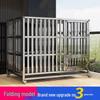 Stainless Steel Medium Folding Dog Cage with Toilet for Indoor Use - Suitable for Border Collies, Golden Retrievers, and Medium-Large Dogs.