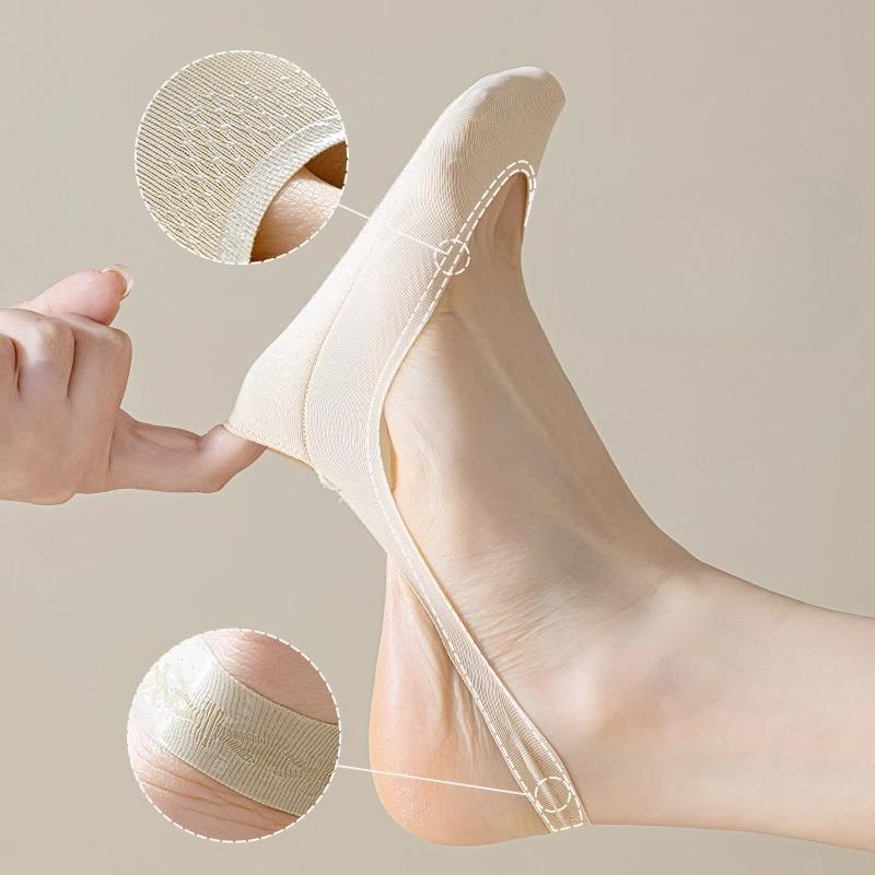 Женские носки-тапочки Дышащие летние туфли на высоком каблуке Невидимые носки-невидимки Женские силиконовые противоскользящие низкие носки-лодочки до щиколотки