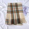 Клетчатый шарф женский зимний теплый платок из искусственного кашемира