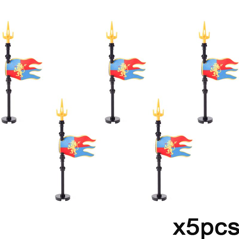 Набор строительных блоков MOC «Средневековый флаг и замок», фигурки, аксессуары, лев, орел, замок Древнего Рима, рыцарский плащ, игрушка-подарок.