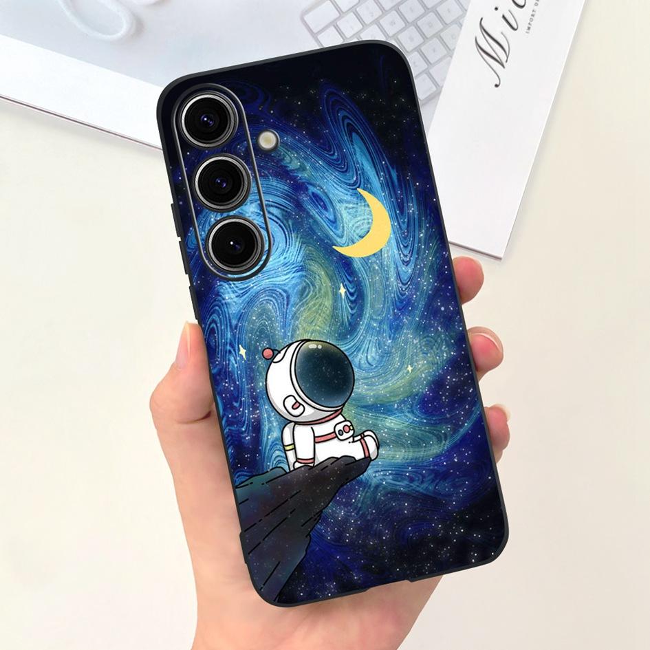 Чехол для Samsung Galaxy S24 Plus Милый Желтый Утенок Астронавт Матовый Силиконовый Мягкий Чехол для Samsung S 24 S24 Ultra S24+ 5G Funda