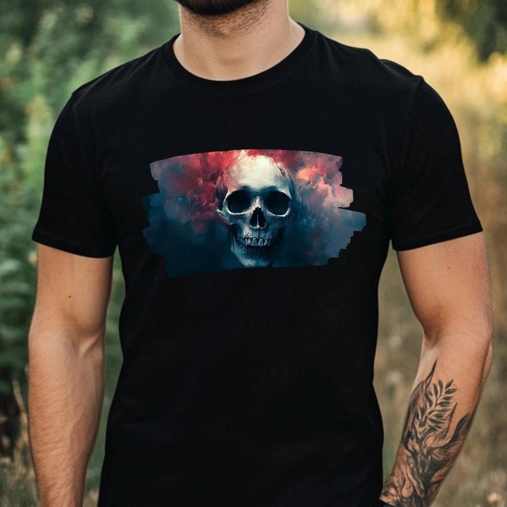 T-Shirt Herren Schädel Portrait Motiv Baumwolle Größe XS bis 5XL