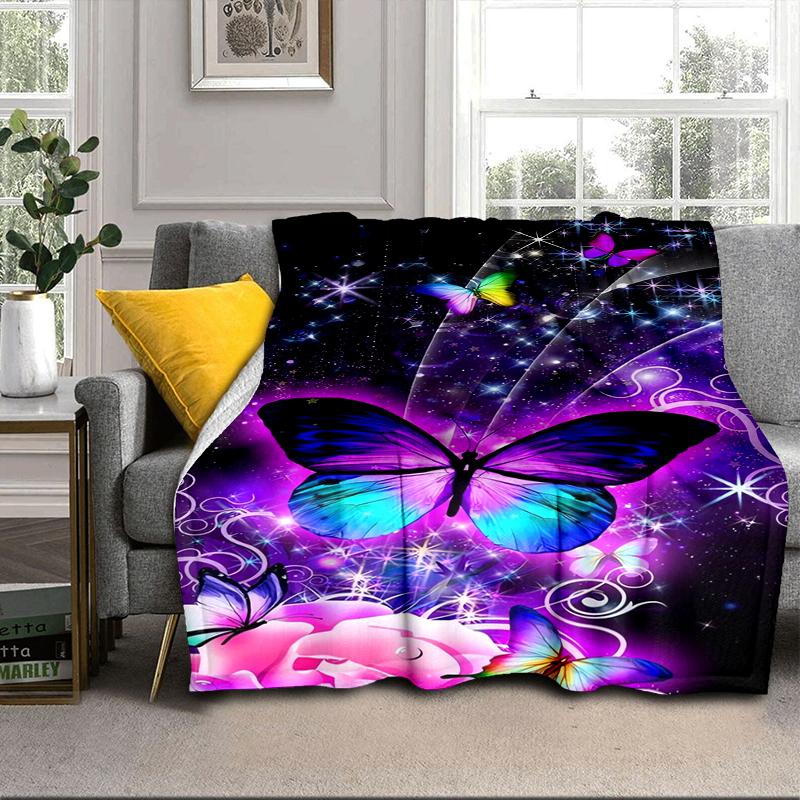 Neon Butterfly Dreamscape Blanket Flannel Blanket Throw Blanket Sofa Cover Blanket Soft Premium Blanket Picnic Blanket Tv Blanket Gifts