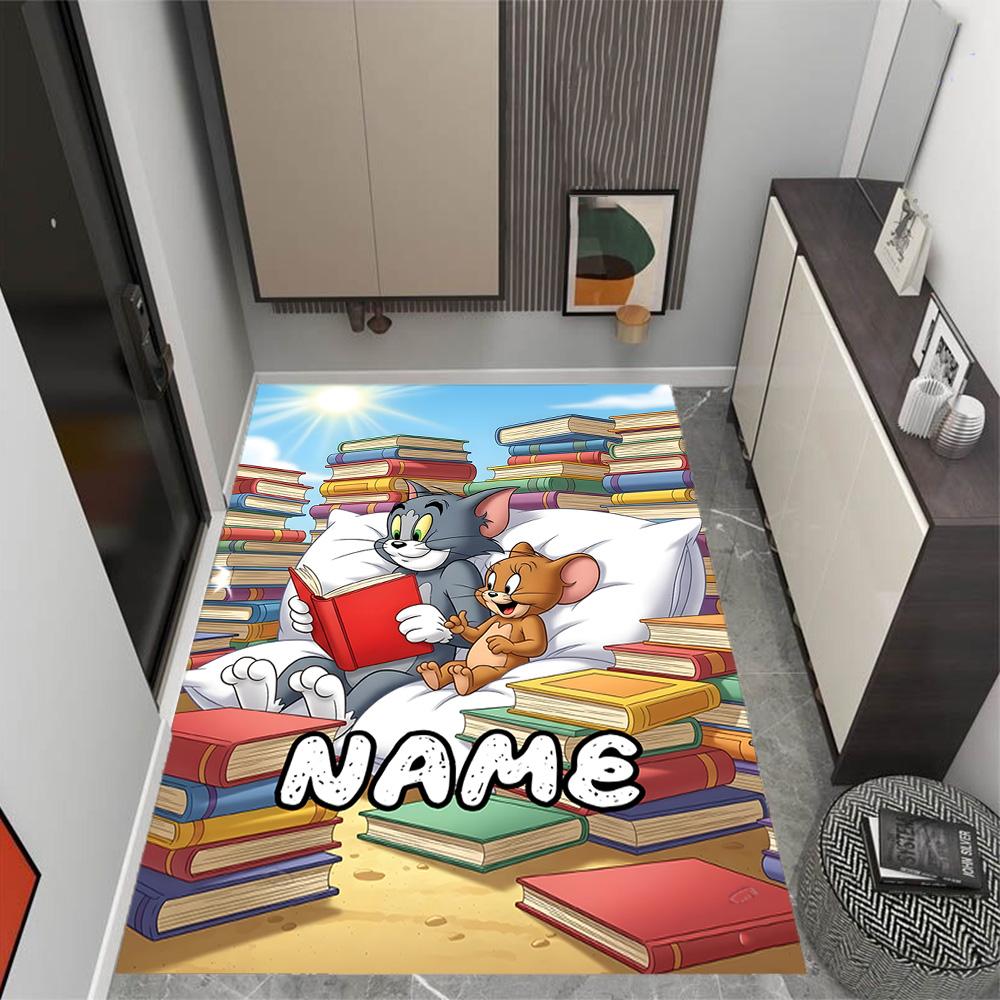 Looney Tweety Clouds Customize Your Name Area Rug Suitable for Game Room Outdoor Kitchen Balcony Anti-slip Rug Decorate Offices Wedding Party Gift