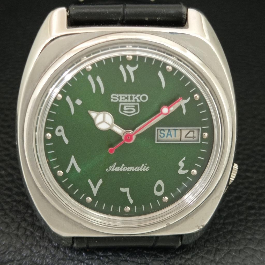ВИНТАЖНЫЕ МУЖСКИЕ АВТОМАТИЧЕСКИЕ ЧАСЫ SEIKO 5 ЯПОНИЯ ЗЕЛЕНЫЙ ЦВЕТ ЦИФЕРБЛАТ a708539-1