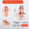 Single Layer 3D Laser Nozzle Pure Copper Material Copper Laser Nozzle  for Bevel Cutting Head