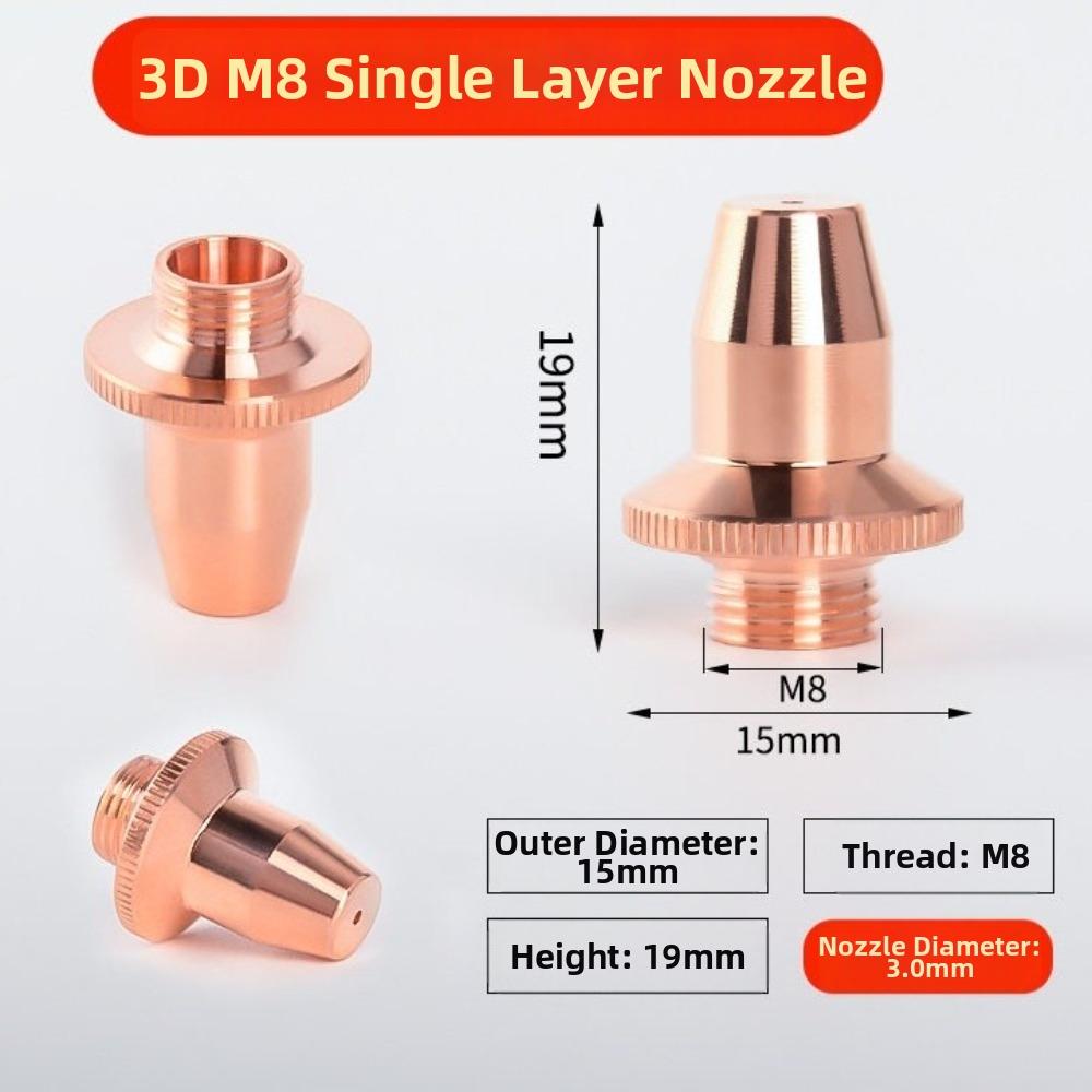 Single Layer 3D Laser Nozzle Pure Copper Material Copper Laser Nozzle for Bevel Cutting Head