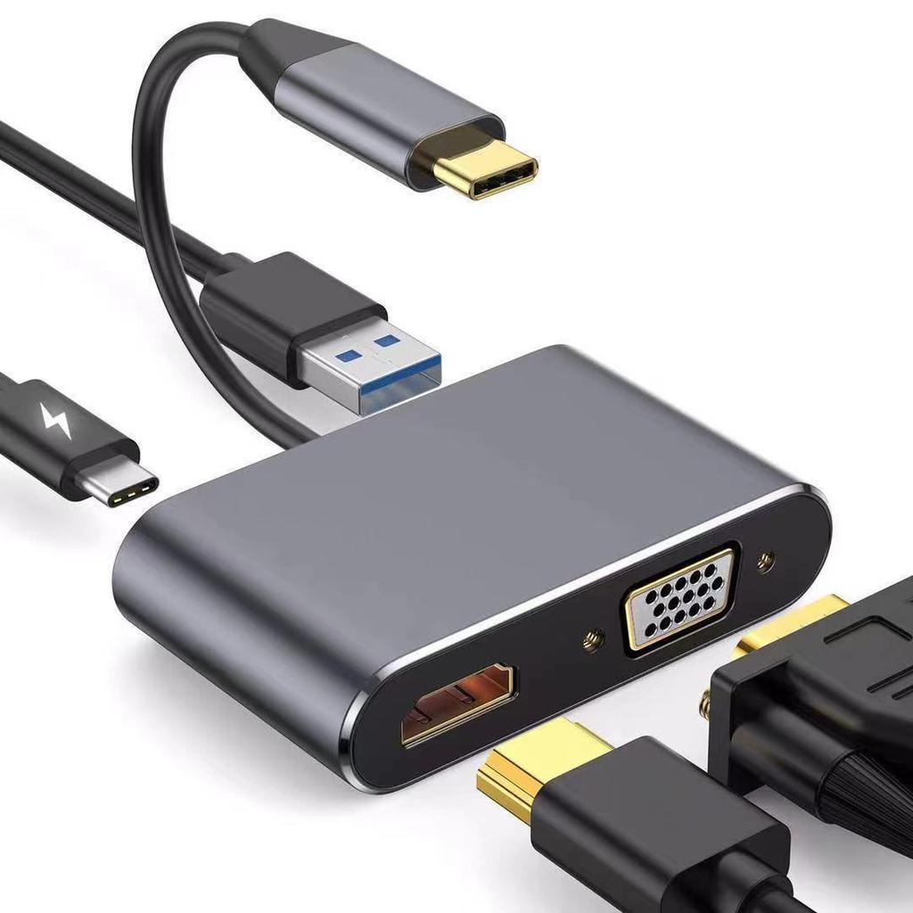 Умная док-станция 4-в-1 Type-C: Зеркалирование экрана по HDMI и многофункциональное расширение USB 3.0 с высокой скоростью