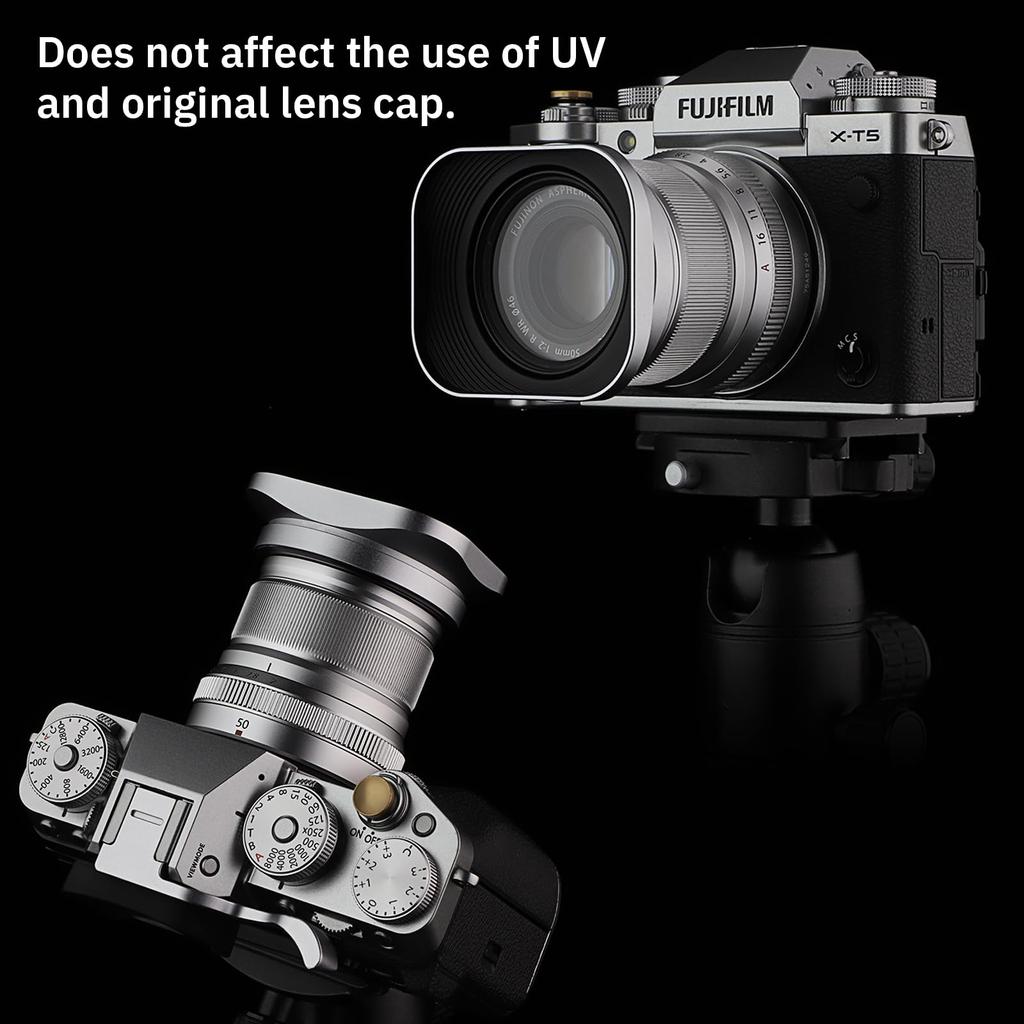 Металлическая бленда Haoge Bayonet Square для объектива Fujifilm Fujinon XF 50mm F2 R WR LH-X50W X-Pro3 X-T5 X-T3 X-T50 X-T30 X-E4 X-M5 X-A20 X-E3 X-H2