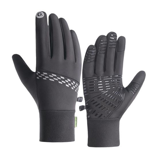 1 пара термоперчаток для велоспорта, водонепроницаемые, ветрозащитные, зимние, с сенсорным экраном, нескользящие, с силиконовой накладкой, с флисовой подкладкой, теплые перчатки для катания на лыжах, бега, походов