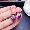 925 Sterling Silver Earrings Colorful Gemstone Amethyst 18k Gold Earrings For Women Charm Jewelry Gift