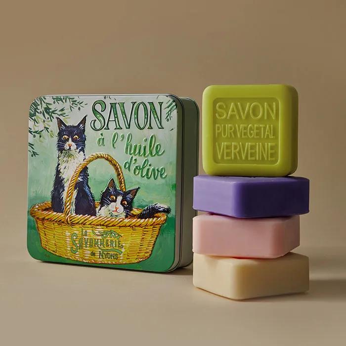 French Natural Signature Bar Soap 100g x 4 (Large Tin) Housewarming Gift Newlywed Gift
