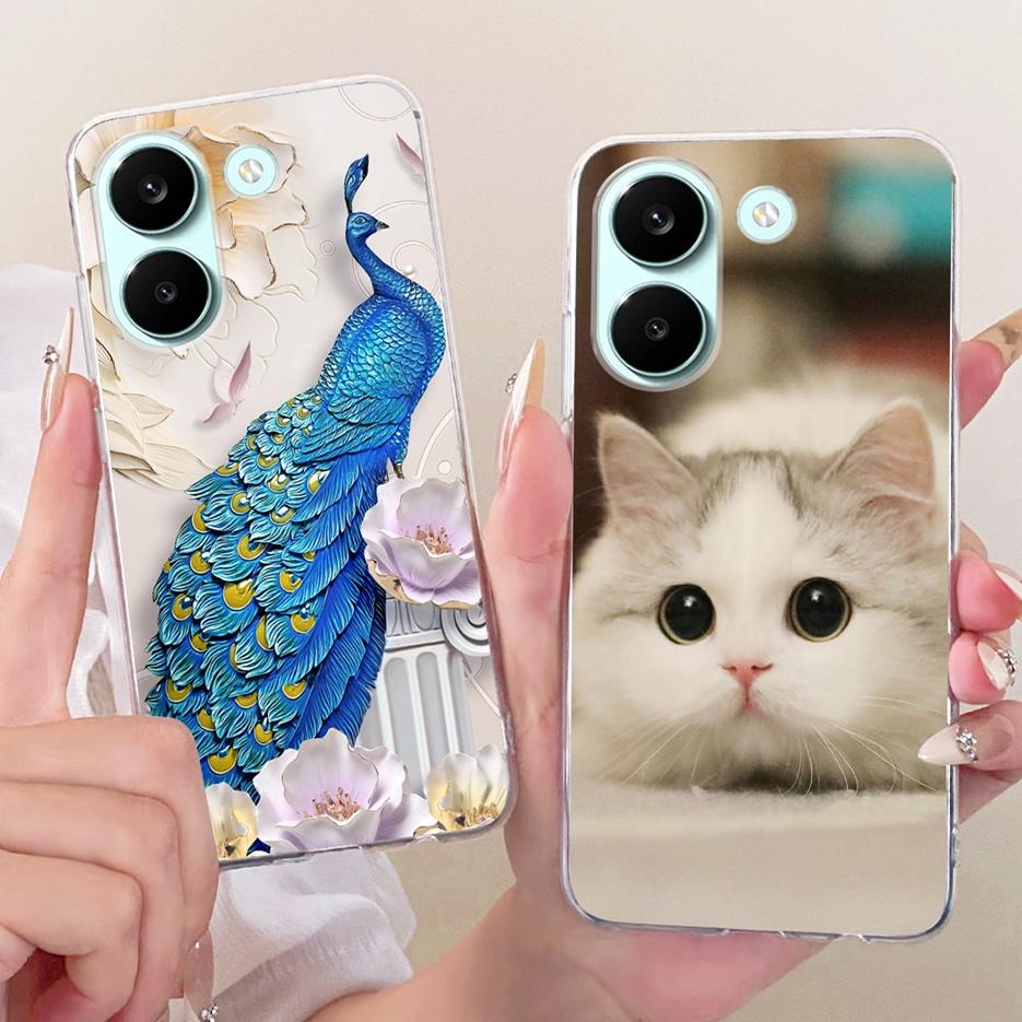 For Xiaomi Poco X8 Pro 5G Case Cute Cat Peacock Painted Cover Soft Slim Phone Case For Xiaomi Poco X8 Pro Max PocoX8 Pro 5G Bags