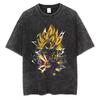 Unisex  Vintage Washed Dragon Ball Anime Tshirt Man Women cotton Short Sleeve Top Streetwear Casual Tee  Summer Yk