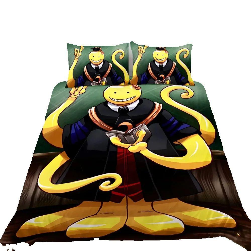 Anime Assassination Classroom Duvet Cover Pillowcase Bedding Set for Kids Girl Boys Bedroom Gift Single Double Large Size
