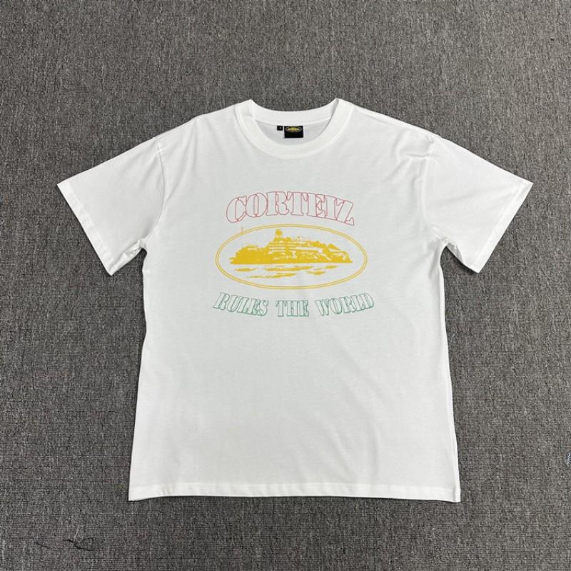 Corteiz Alcatraz Print Tee Unisex Streetwear Hip Hop Skateboard Casual Cotton T-Shirt Loose Fit