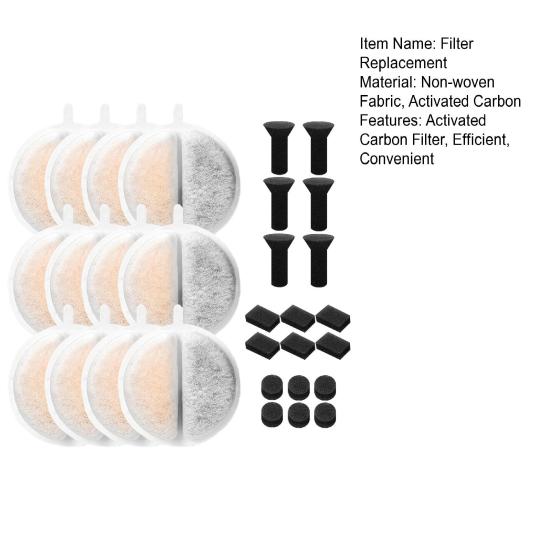 Фильтр для кошачьего фонтана для воды, сменный, автоматический дозатор воды для домашних животных, система фильтрации с активированным углем и губками для XCHO