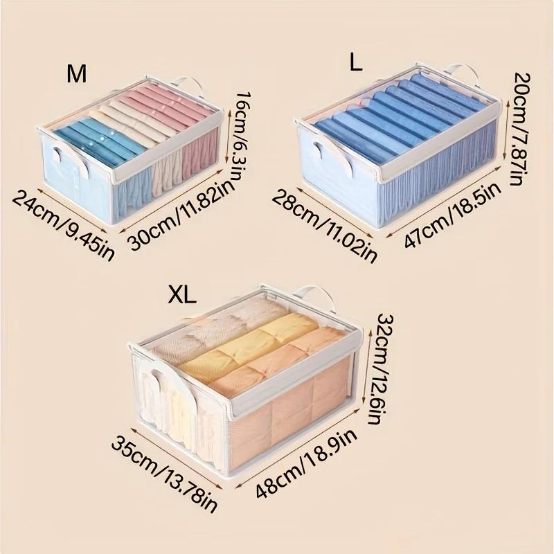 Extra Large Foldable PVC Storage Box with Lid - Dustproof Wardrobe Organizer for Clothes & Pants
