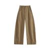 FAESSLIN Women's Khaki Corduroy Wide-Leg Trousers