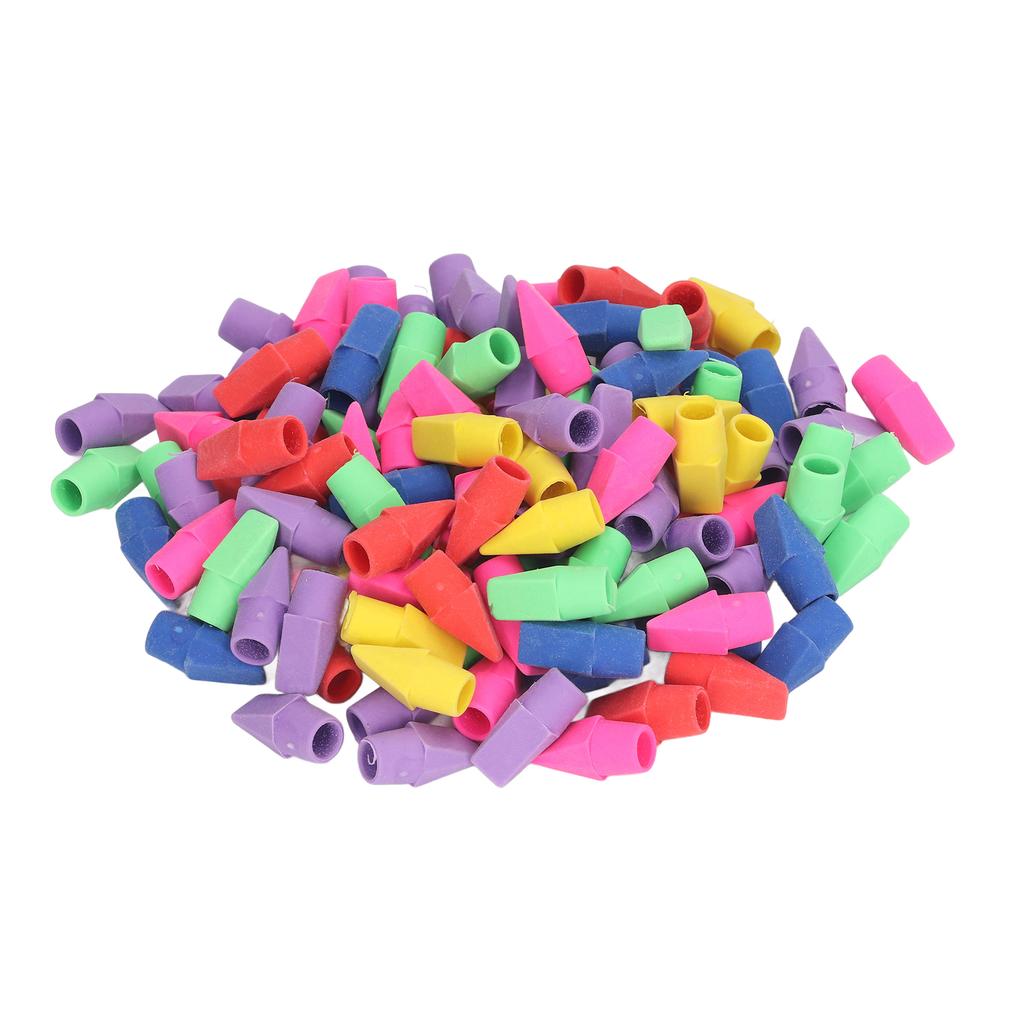 200Pcs Pencil Top Eraser Pencil Eraser Topper Wedge Design Stationery for Office Kids