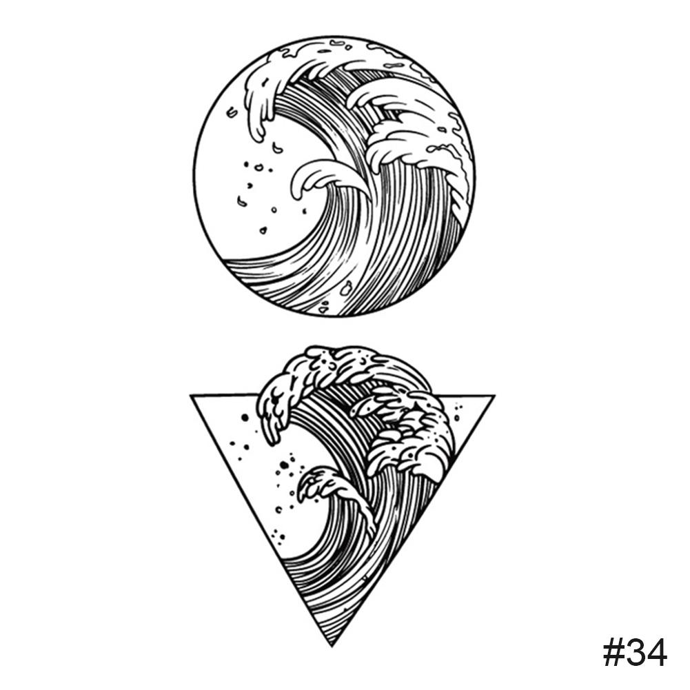 Временные маленькие свежие черные татуировки наклейки водонепроницаемые долговечные татуировки наклейки рука нога грудь боди-арт татуировка