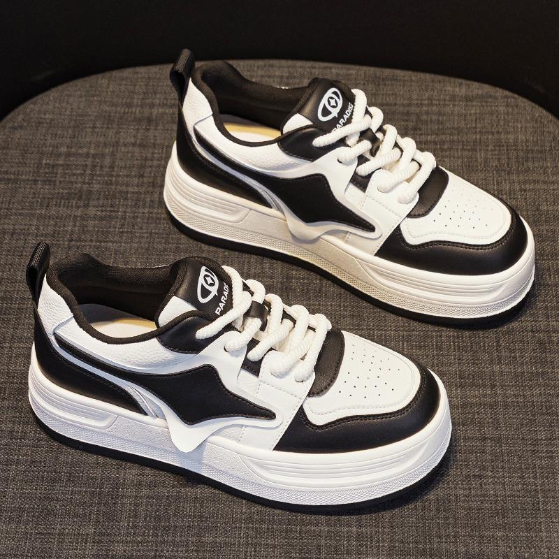 Белые туфли из натуральной кожи с толстой подошвой, спортивные, повседневные, для старого папы