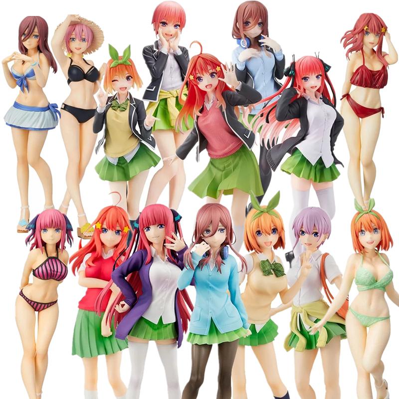 10-18 см Аниме Yotsuba Милая фигурка Накано Нино Пять невест Фигурка кошки Накано Мику ПВХ Коллекционные игрушки