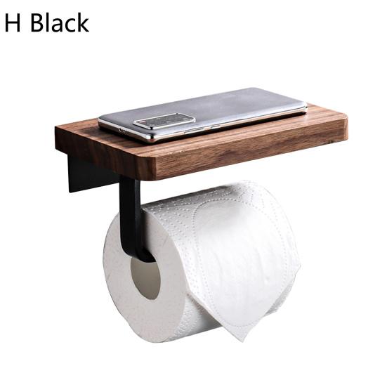 Держатель для салфеток Высокая несущая способность Без пробивания Деревянный Настенный для ванной туалета