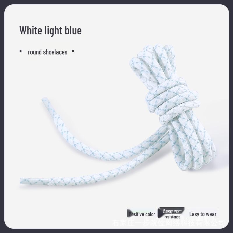 Black & White Diagonal Dot Thick Round Shoe Laces for Hiking/Running