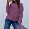 Женский модный повседневный однотонный свитер с длинным рукавом, тонкий свитер, пуловер, топ